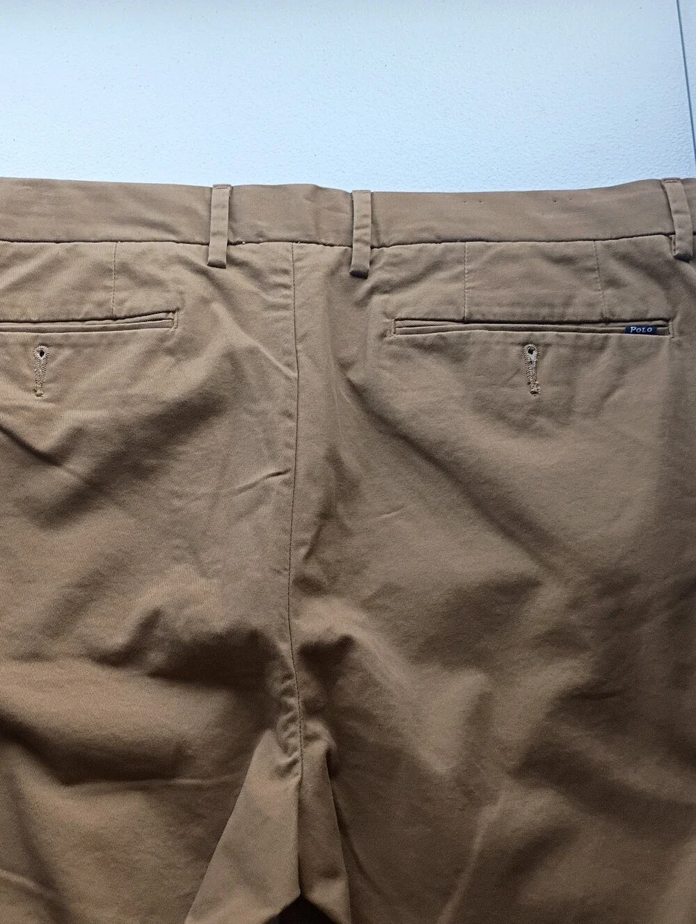 Mens Polo by Ralph Lauren Men's  Brown Chino Flat Front Pants Sz 35/30